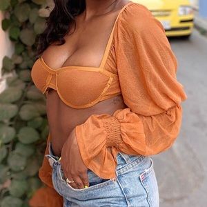 Long sleeve crop top